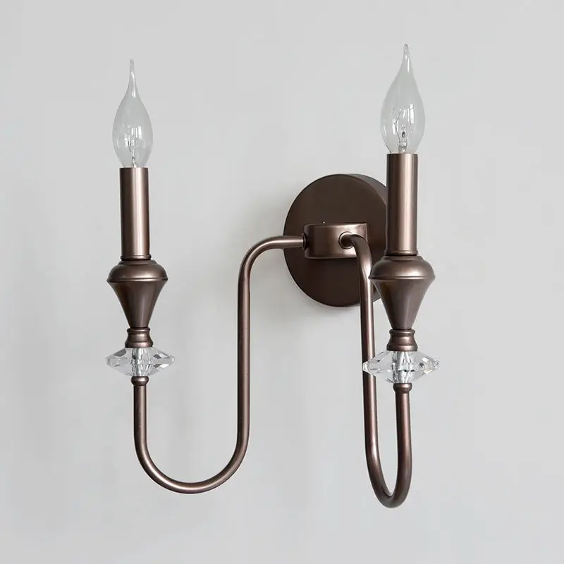 Modern Led Crystal Wall Lamp Home Bedside Wall Mount Iron Bathroom Hall Bedroom Hotel Hallway Sconce House Wall Light Fi — view 4