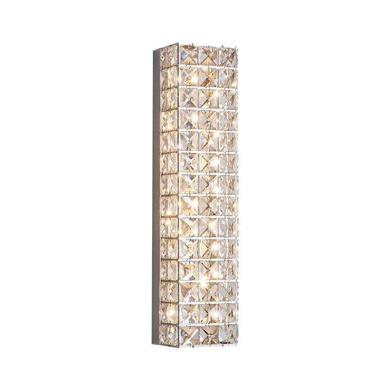 Modern Luxury Crystal Wall Lamp Simple LED Light Source for High-End Living Room Bedroom Bedside Corridor Background Wal — view 2