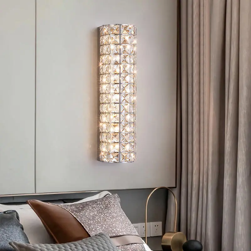 Modern Luxury Crystal Wall Lamp Simple LED Light Source for High-End Living Room Bedroom Bedside Corridor Background Wal — view 5