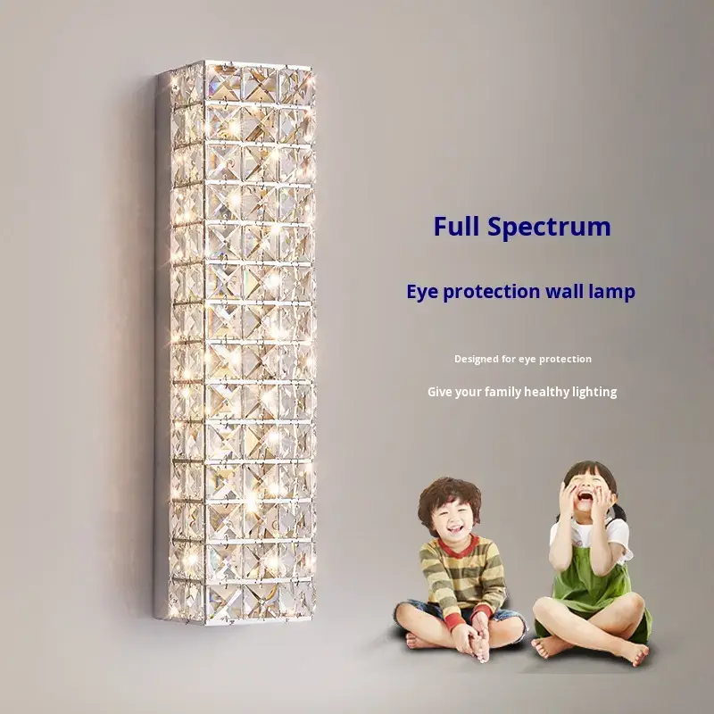 Modern Luxury Crystal Wall Lamp Simple LED Light Source for High-End Living Room Bedroom Bedside Corridor Background Wal — view 6