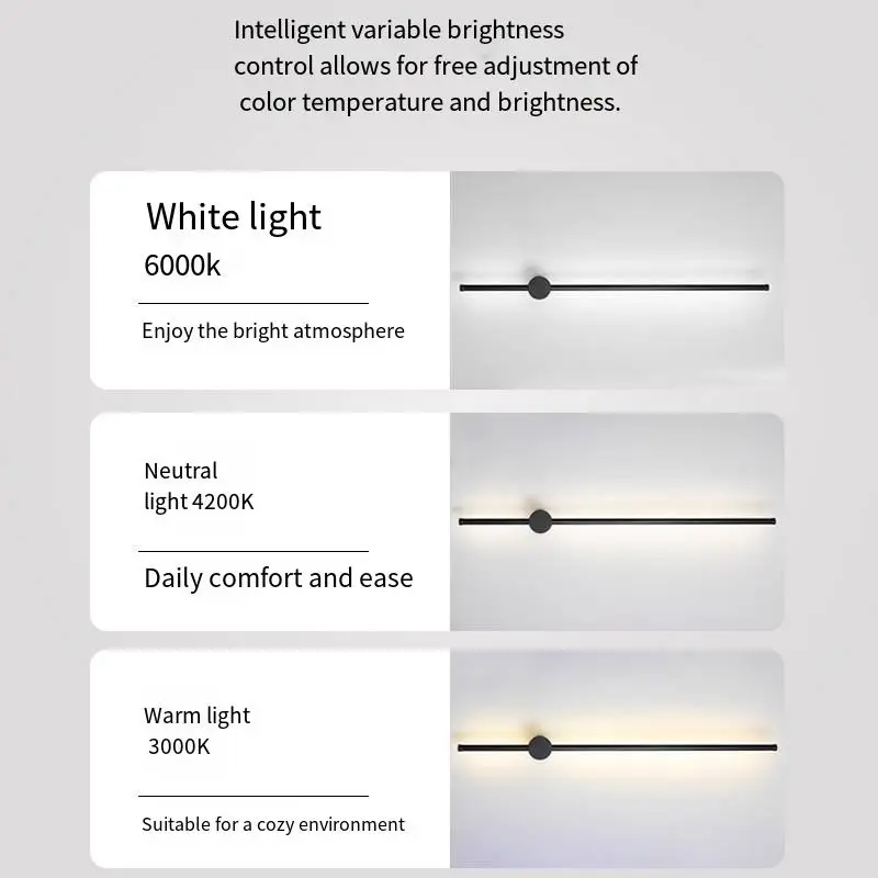 Modern Aluminum LED Wall Lamp Adjustable Dimmable Light for Living Room Bedroom Home Office Stairs Decor Wall Mounted La — view 3
