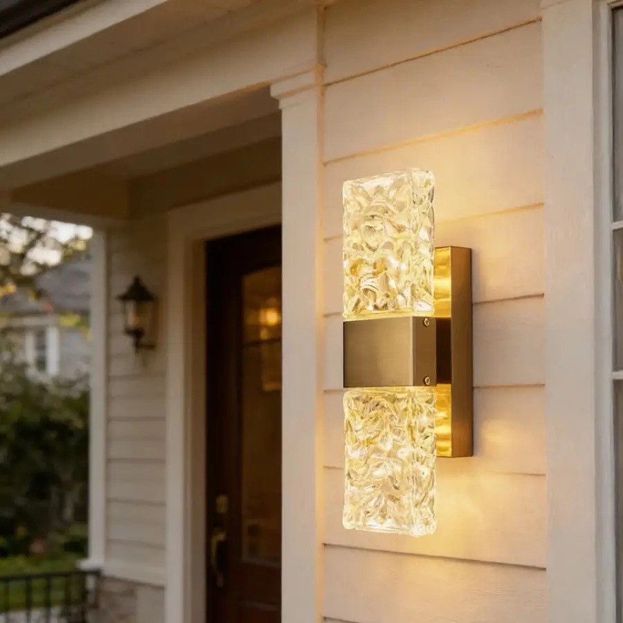 Luxury Crystal Sconce Light Modern Bedroom Hallway Stairs Entrance Porch Bedside Stainless Steel Wall Lamp Wall Light — view 1