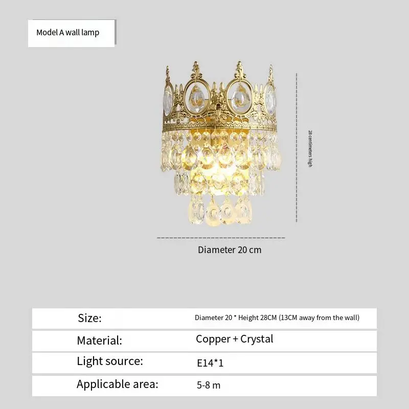 Modern Luxury LED Crystal Wall Lamp Sconce Contemporary Design Hotel Entrance Porch Bedroom Living Room Home Decor Wall — view 5