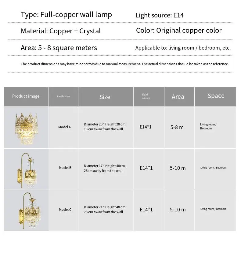 Modern Luxury LED Crystal Wall Lamp Sconce Contemporary Design Hotel Entrance Porch Bedroom Living Room Home Decor Wall — view 6