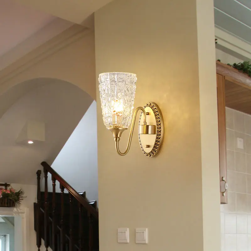 Home Decor Banquet Hall Led Wall Light Modern Luxury LED Crystal Glass Sconce Hotel Entrance Porch Bedroom Living Room W — view 2