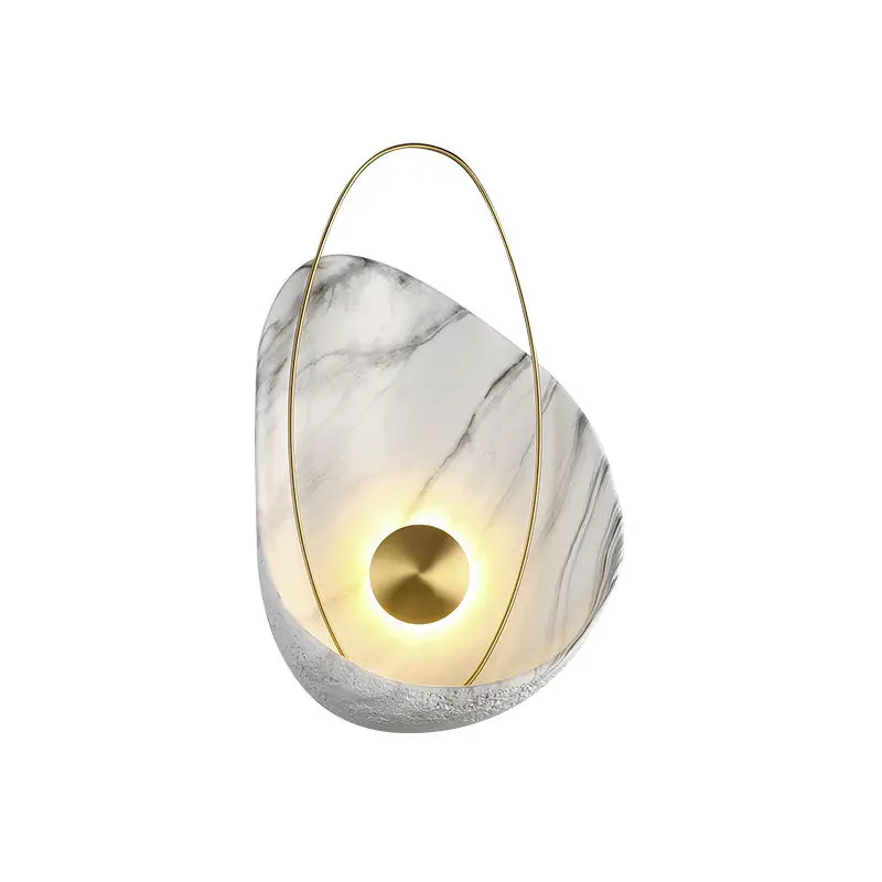 Modern Luxury LED Copper Resin Bedside Wall Lamp Sconce Hotel Entrance Hall Porch Villa Living Room Home Decor Wall Ligh — view 4