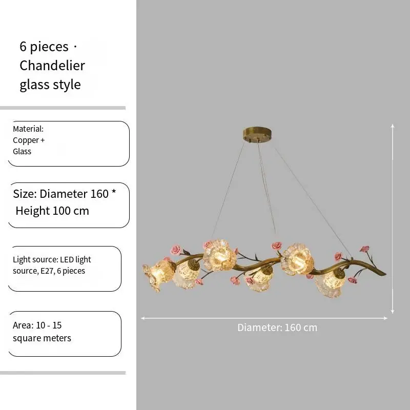 Luxury American Restaurant Furniture Decor Copper Pendant Lamp Decor bar Counter Light Hotel Chandelier Light Adjustable — view 4