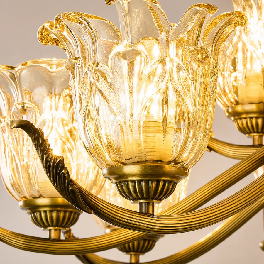 Luxury American Restaurant Furniture Decor Copper Pendant Lamp Decor bar Counter Light Hotel Chandelier Light Adjustable — view 5