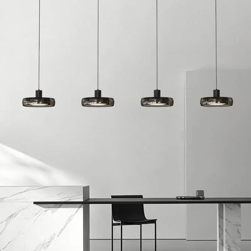 Modern Italian Villa Dining Chandelier Light Long bar Island Counter Desk Aluminum Hardware Glass Home Ceiling Pendant L — view 1