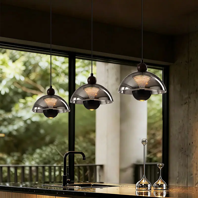 Modern bar Counter Long Pendant Hanging Light Modern Glass Aluminum Home Restaurant Hotel Led Decor Ceiling Chandelier L — view 1