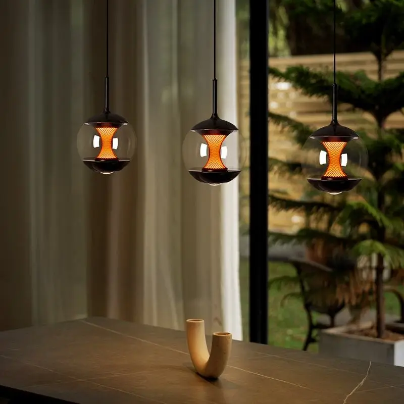 Italian Modern Glass Whole House Chandelier Light Minimalist Full Spectrum Eye Protection Hanging Dining Pendant Bedside — view 2