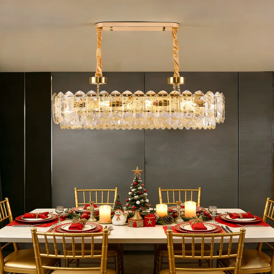 Banquet Hall Dining Hanging Chandelier Light With Crystal Accents Modern Pendant Light for Luxury Home Decor Use Lightin — view 1