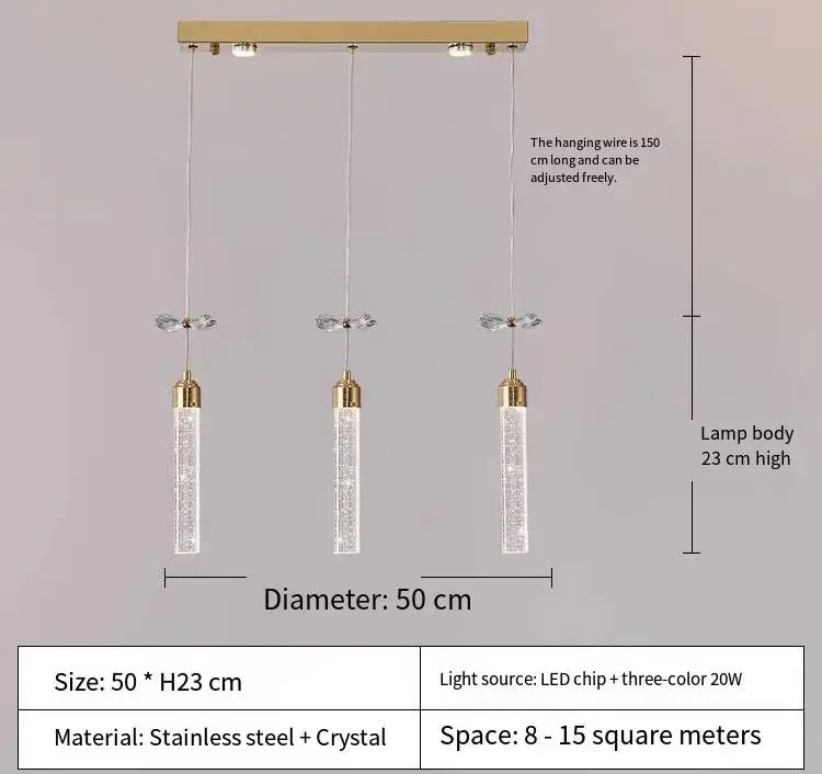 Luxury Led Dining Table Crystal Villa Advanced Banquet Chandelier Light Long Bar for Livingroom Hotel Pendant Lamp — view 3