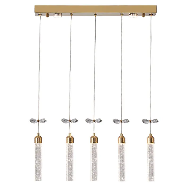 Luxury Led Dining Table Crystal Villa Advanced Banquet Chandelier Light Long Bar for Livingroom Hotel Pendant Lamp — view 5