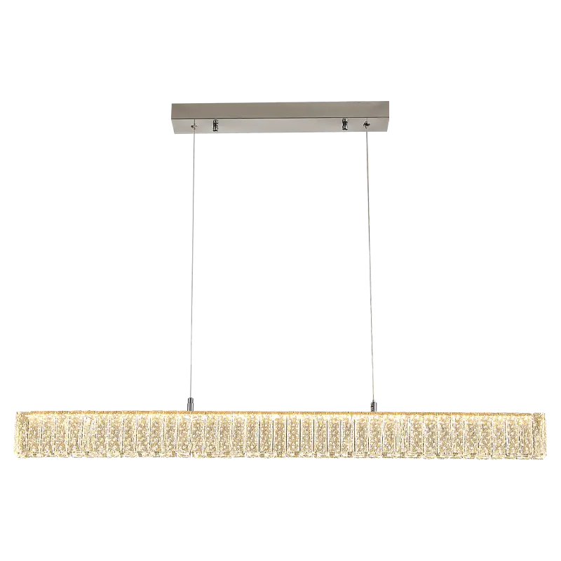 Modern Crystal Bar LED Dining Table Decor Luxury Light Chandelier Ceiling Lamp Room Fixture Stainless Steel Pendant Lamp — view 4