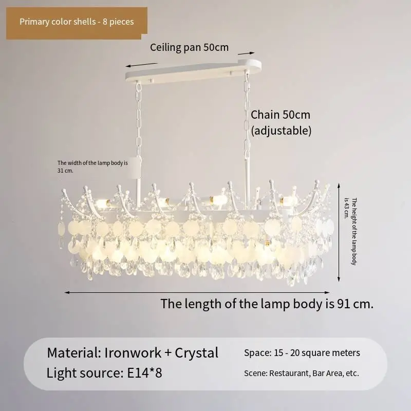 Modern Luxury French Island Restaurant Dining Villa Bedroom Chandelier Light Banquet Hall Iron Crystal bar Ceiling Penda — view 3