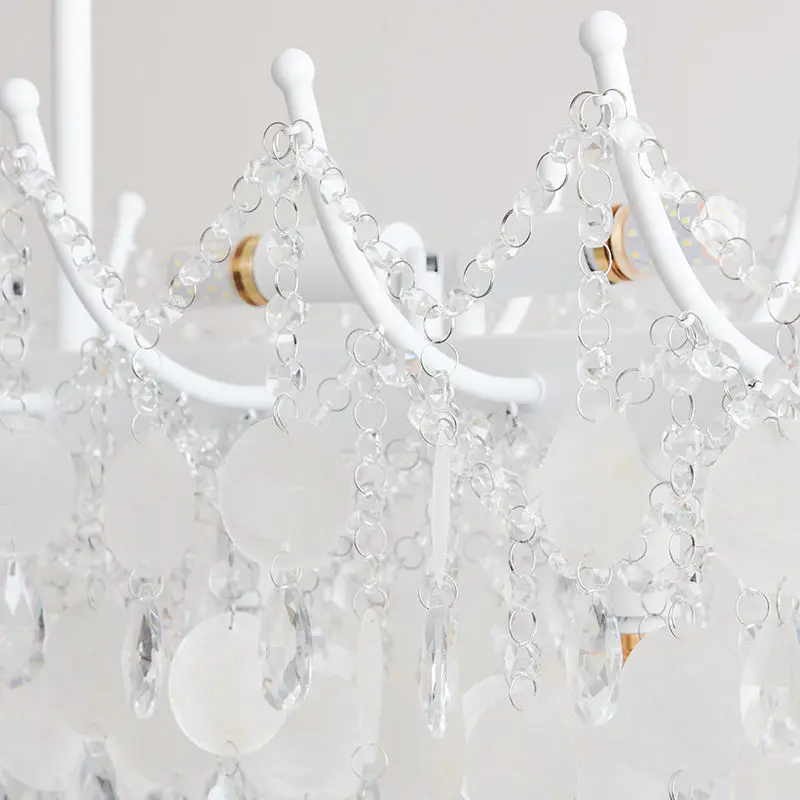 Modern Luxury French Island Restaurant Dining Villa Bedroom Chandelier Light Banquet Hall Iron Crystal bar Ceiling Penda — view 4