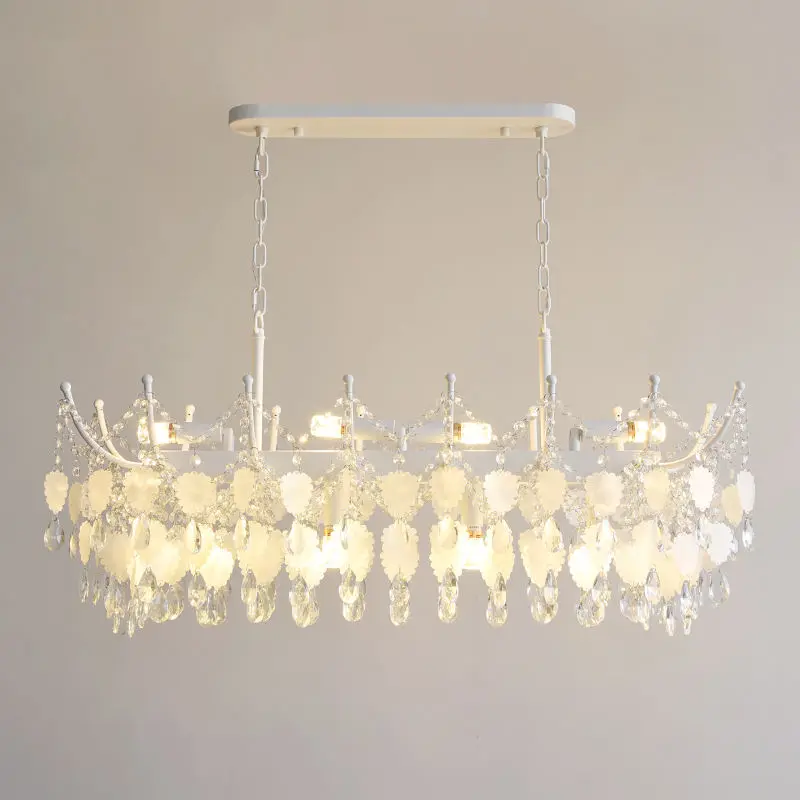 Modern Luxury French Island Restaurant Dining Villa Bedroom Chandelier Light Banquet Hall Iron Crystal bar Ceiling Penda — view 6