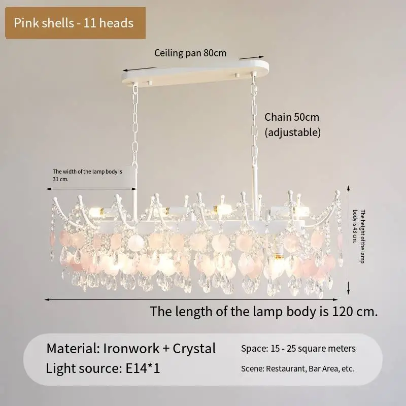 Modern French Island Home Restaurant Iron Crystal LED Adjustable Height Ceiling Pendant Lamp Fixture Luxury Chandelier L — view 4