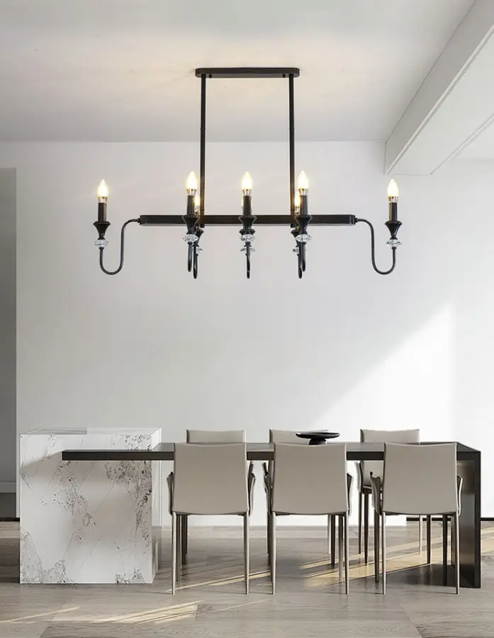 Modern Retro Luxury Crystal Ceiling Chandelier Lamp for Banquet Hall Villa Copper for Restaurant Copper Hanging Pendant — view 3