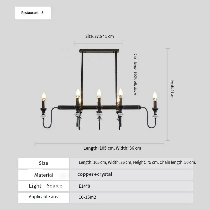 Modern Retro Luxury Crystal Ceiling Chandelier Lamp for Banquet Hall Villa Copper for Restaurant Copper Hanging Pendant — view 4