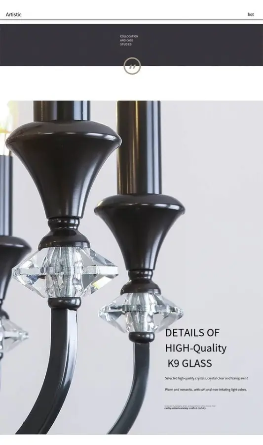 Modern Retro Luxury Crystal Ceiling Chandelier Lamp for Banquet Hall Villa Copper for Restaurant Copper Hanging Pendant — view 5