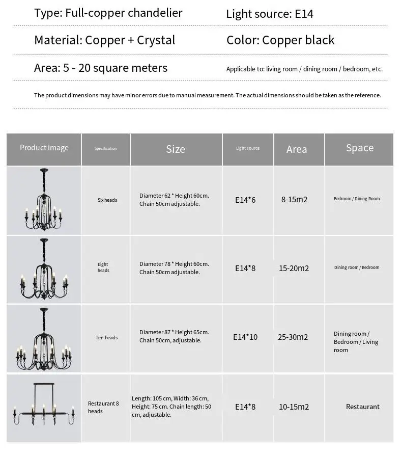 Modern Retro Luxury Crystal Ceiling Chandelier Lamp for Banquet Hall Villa Copper for Restaurant Copper Hanging Pendant — view 6