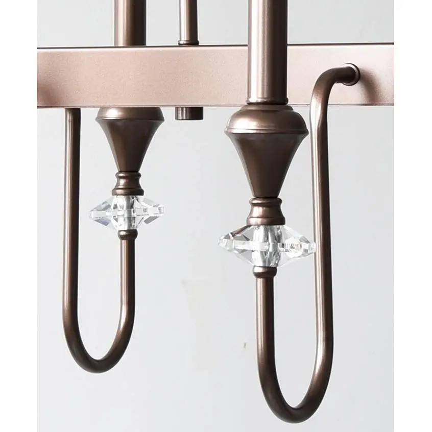 Home Restaurant Decor Brown Crystal Iron LED Pendant Chandelier Adjustable Height Dimmable Ceiling Light for Hotel Banqu — view 6