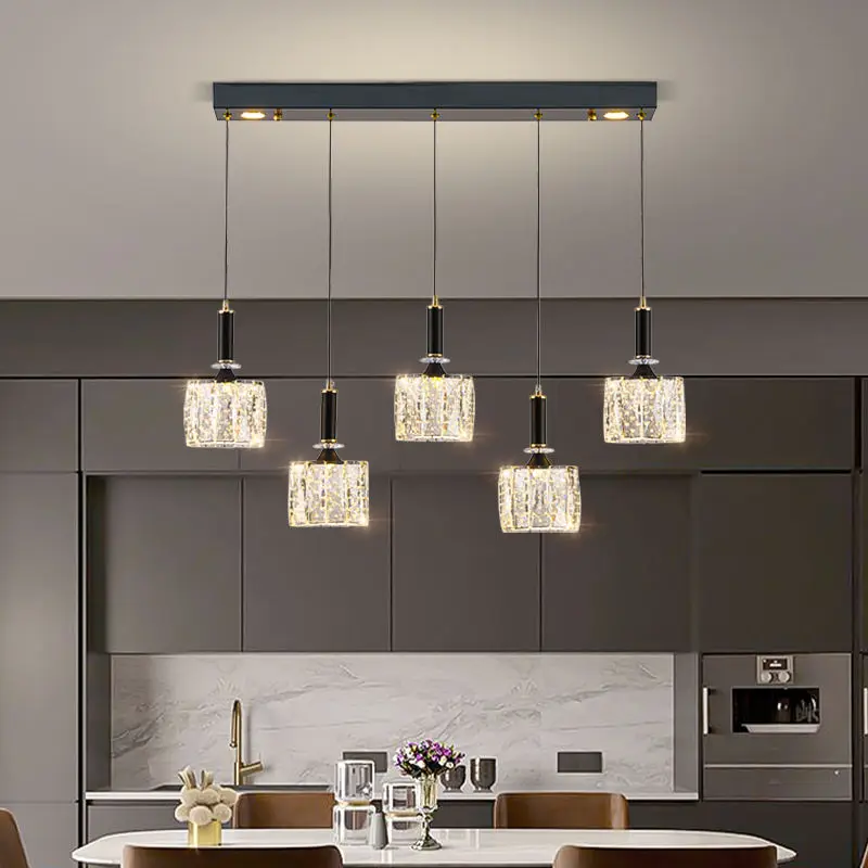 Modern Long Island Led Luxury Villa Dining Iron Crystal Ceiling Chandelier Light Home Office Hotel Lobby Bar Pendant Mid — view 1