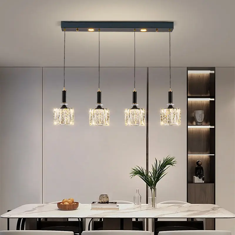 Modern Long Island Led Luxury Villa Dining Iron Crystal Ceiling Chandelier Light Home Office Hotel Lobby Bar Pendant Mid — view 2