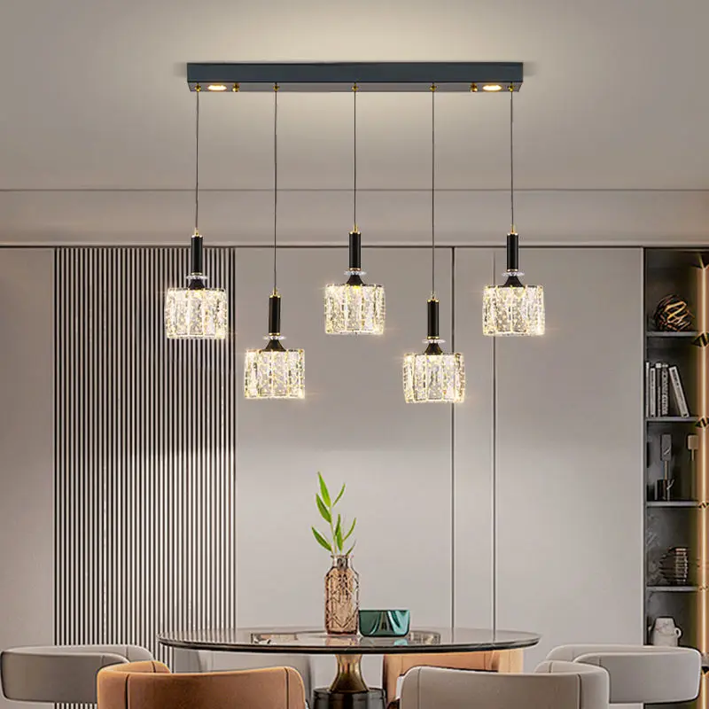 Modern Long Island Led Luxury Villa Dining Iron Crystal Ceiling Chandelier Light Home Office Hotel Lobby Bar Pendant Mid — view 6