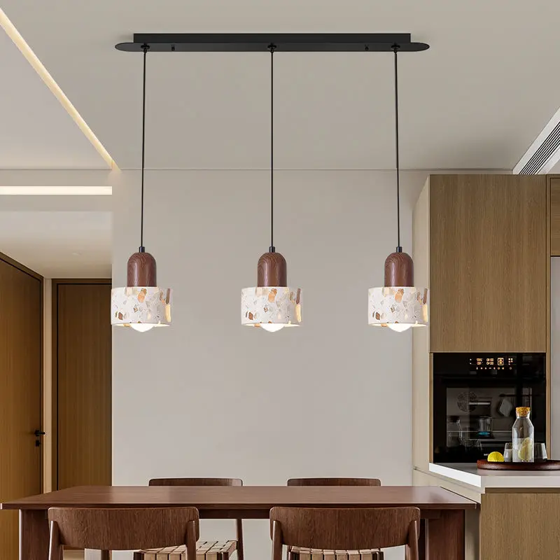 Vintage Island Desk Wabi Sabi Terrazzo Modern Bar Hotel Restaurant Home Decor Chandelier Lamp for Kitchen Ceiling Pendan — view 2