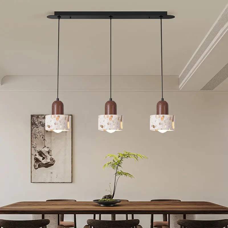 Vintage Island Desk Wabi Sabi Terrazzo Modern Bar Hotel Restaurant Home Decor Chandelier Lamp for Kitchen Ceiling Pendan — view 3