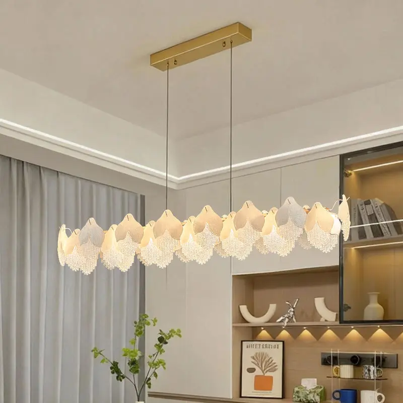 Luxury Wedding Banquet Hall Villa Glass Iron Chandelier Lamp for Home Decor Modern Restaurant Bar Counter Pendant Light — view 1