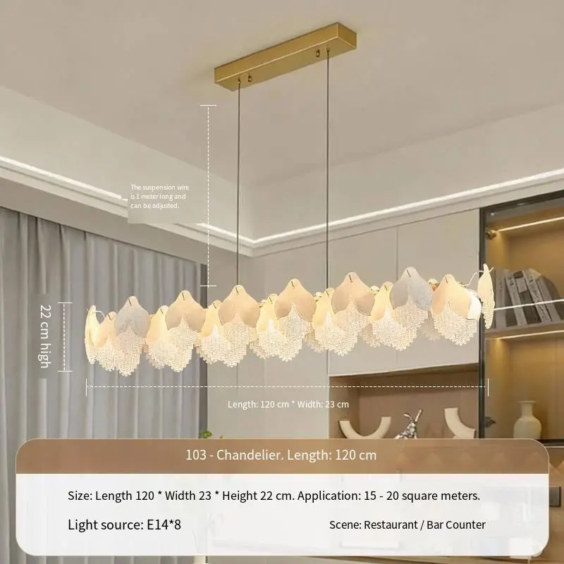 Luxury Wedding Banquet Hall Villa Glass Iron Chandelier Lamp for Home Decor Modern Restaurant Bar Counter Pendant Light — view 2