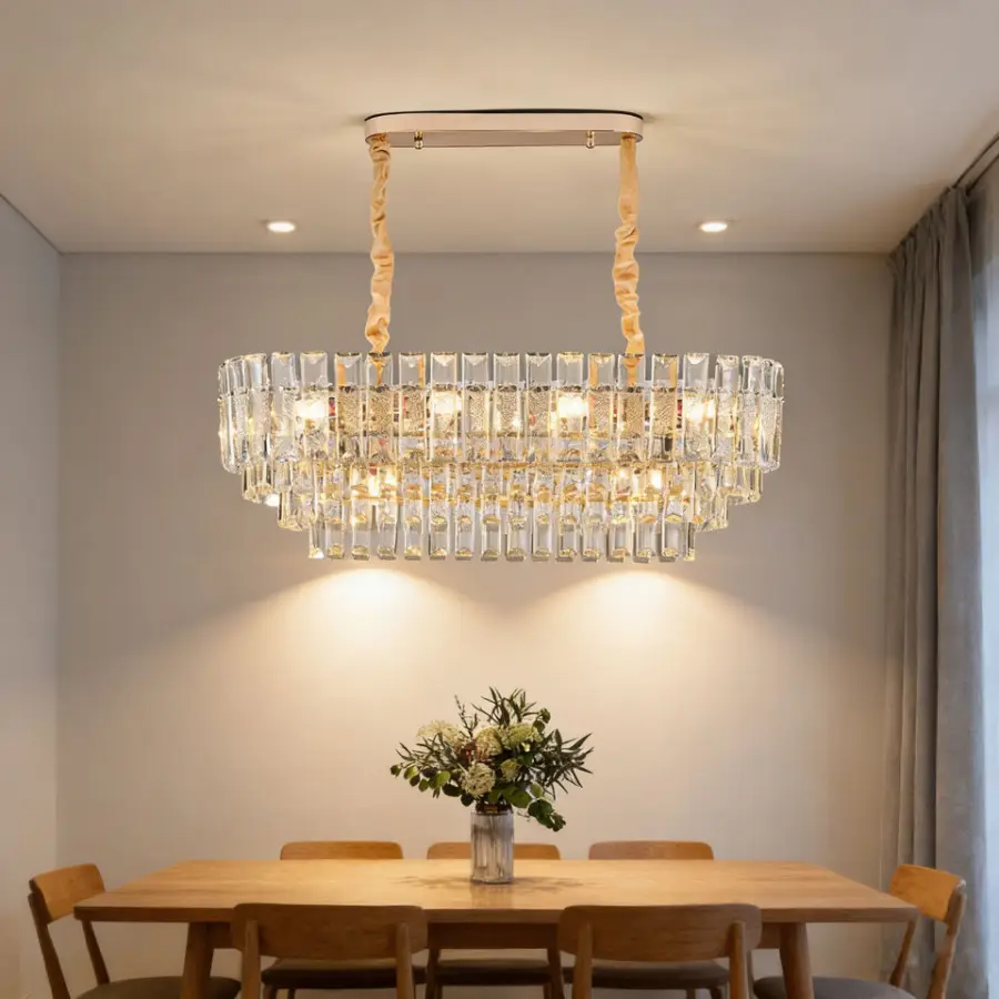 Modern Luxury Minimalist Gold Crystal Chandelier Pendant Lamp LED 2-Year Warranty for Restaurant Wedding Banquet Hall Vi — view 1
