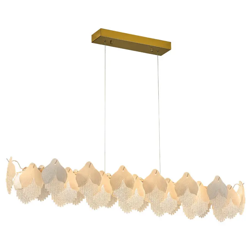 Luxury Wedding Banquet Hall Villa Glass Iron Chandelier Lamp for Home Decor Modern Restaurant Bar Counter Pendant Light — view 6
