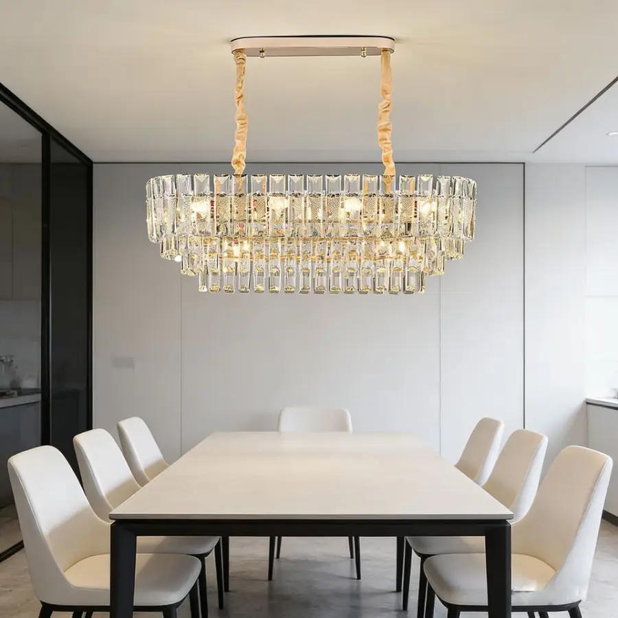 Modern Luxury Minimalist Gold Crystal Chandelier Pendant Lamp LED 2-Year Warranty for Restaurant Wedding Banquet Hall Vi — view 2