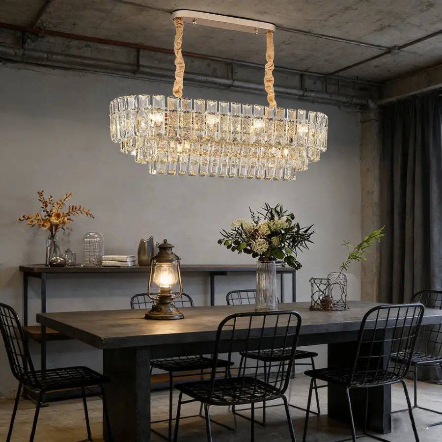 Modern Luxury Minimalist Gold Crystal Chandelier Pendant Lamp LED 2-Year Warranty for Restaurant Wedding Banquet Hall Vi — view 3