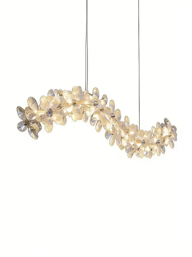 Home Island Light Decor Luxury Glass LED Villa Chandelier Light Dimmable Iron Ceiling Modern Pendant Lamp for Hotel Lobb — view 6