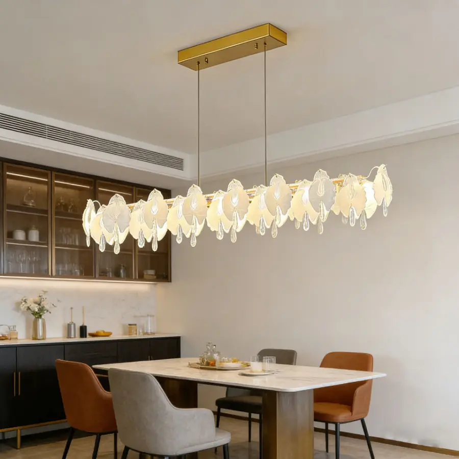 Luxury Glass Bar Counter Hotel Restaurant Hanging Lamp Chandelier Lamp for Wedding Banquet Hall Home Decor Modern Pendan — view 1