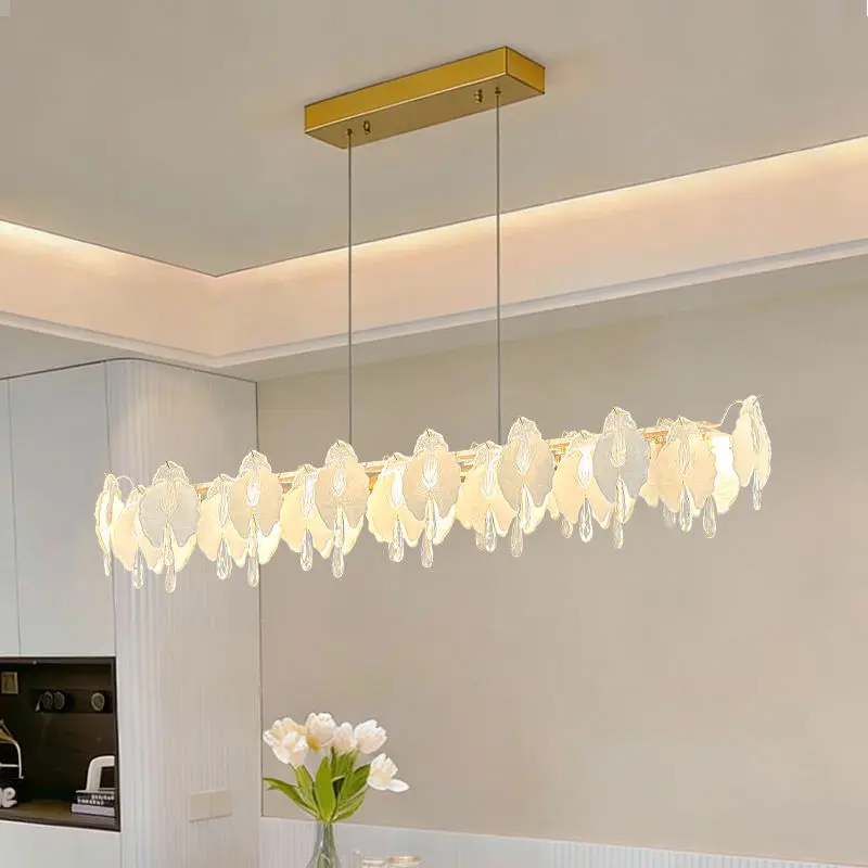 Luxury Glass Bar Counter Hotel Restaurant Hanging Lamp Chandelier Lamp for Wedding Banquet Hall Home Decor Modern Pendan — view 3