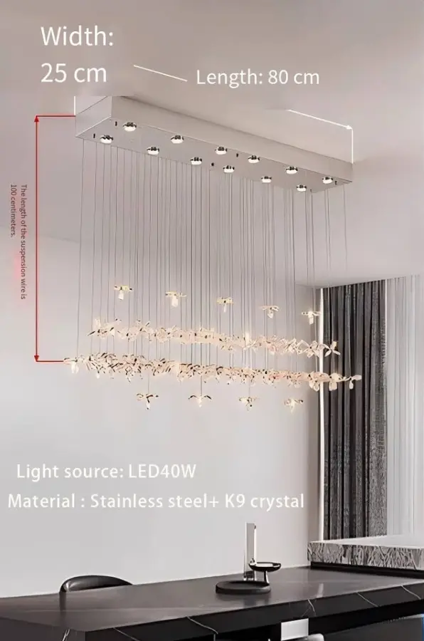 Wedding Banquet Hall Luxury Crystal LED Pendant Lamp for Dining Home Restaurant Decor Stainless Steel Modern Chandelier — view 4
