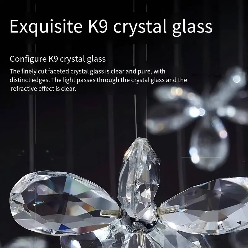Wedding Banquet Hall Luxury Crystal LED Pendant Lamp for Dining Home Restaurant Decor Stainless Steel Modern Chandelier — view 6