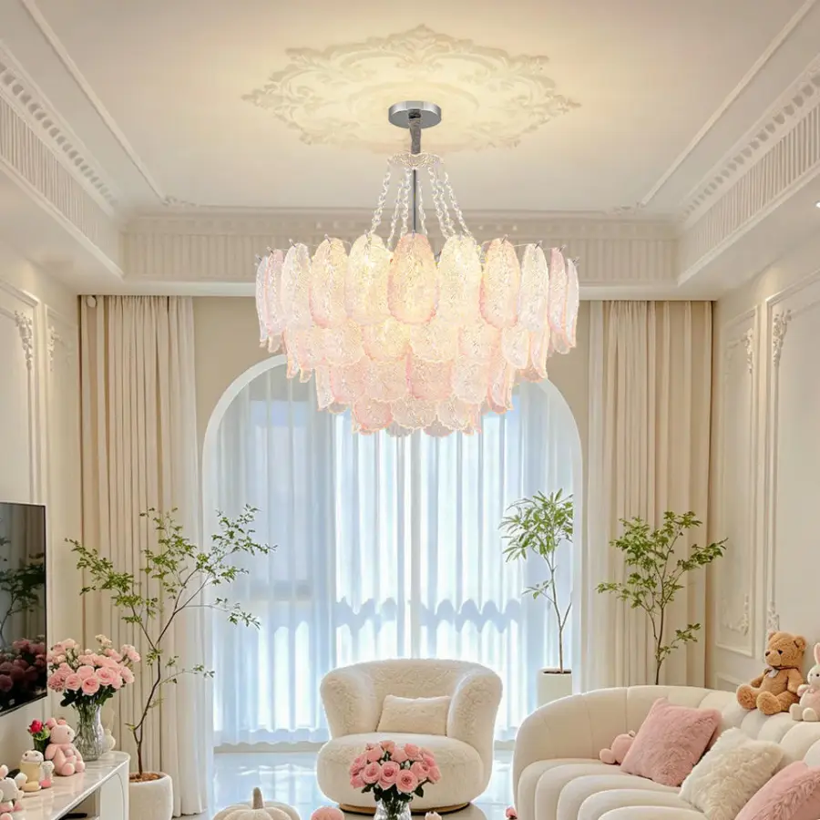 Luxury French Home Decor Chandelier Light Led Glass Iron Modern Hotel Banquet Lobby LivingRoom Bedroom Ceiling Pendant L — view 2