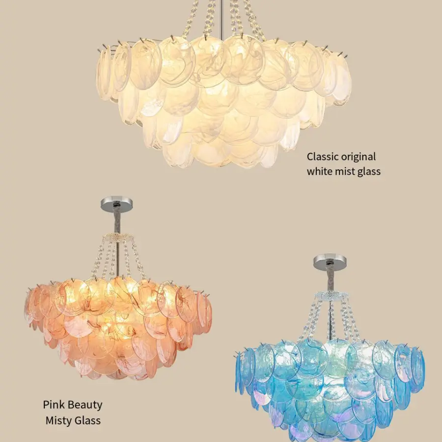 French Luxury Murano Chandelier Wedding Banquet Hall Villa LivingRoom Bedroom Villa Iron Glass Ceiling Hotel Chandelier — view 3