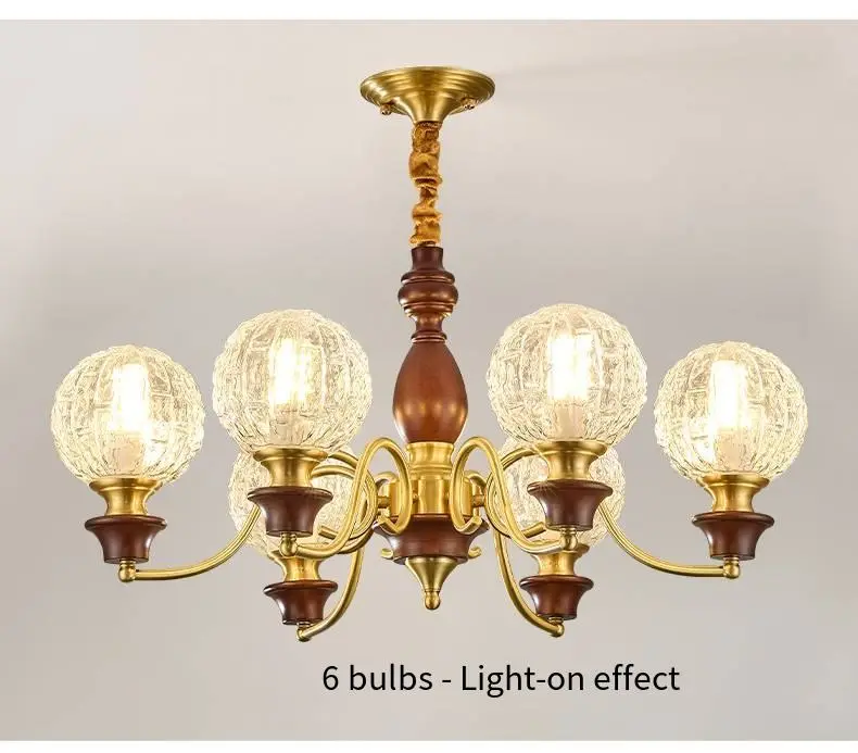 Luxury Modern Copper Home Restaurant Villa Lobby Glass LED Chandelier Light Hotel Livingroom Adjustable Height Pendant L — view 5