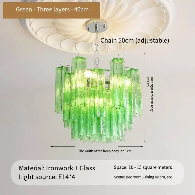 Modern French Villa Home Banquet Hall Fixture Pendant Lamp Adjustable Height Home Bedroom Hotel Iron Glass LED Chandelie — view 4