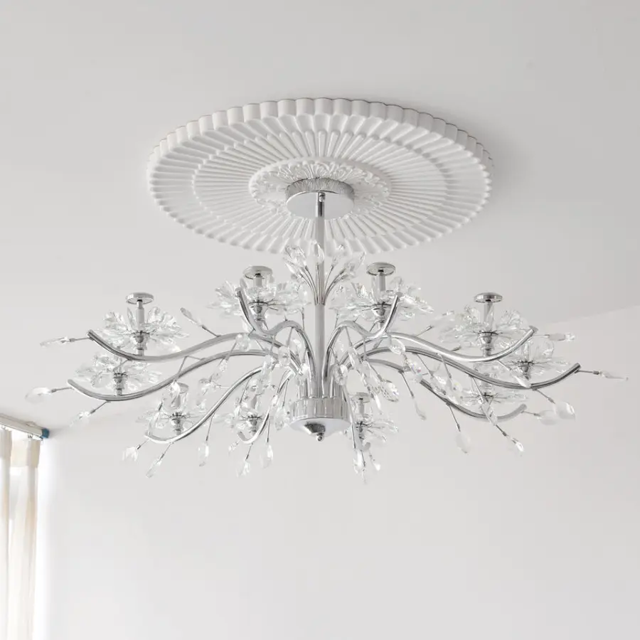 French Modern Crystal Wedding Banquet Hall Chandelier Lamp for Villa Livingroom Bedroom Ceiling Mounted Bedroom Pendant — view 6