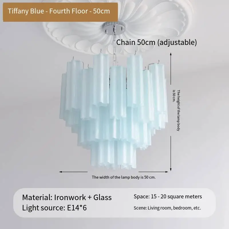 Luxury French Modern Living Room Iron Glass LED Chandelier Lamp with Adjustable Height Home Bedroom Hotel Ceiling Pendan — view 4